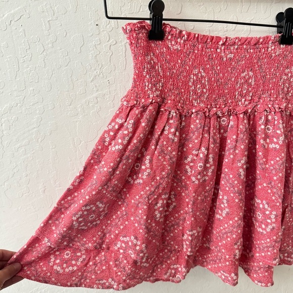 Rails Addison Skirt Diamond Floral Smocked Pull-on Tiered Linen Blend Size M - Picture 4 of 5